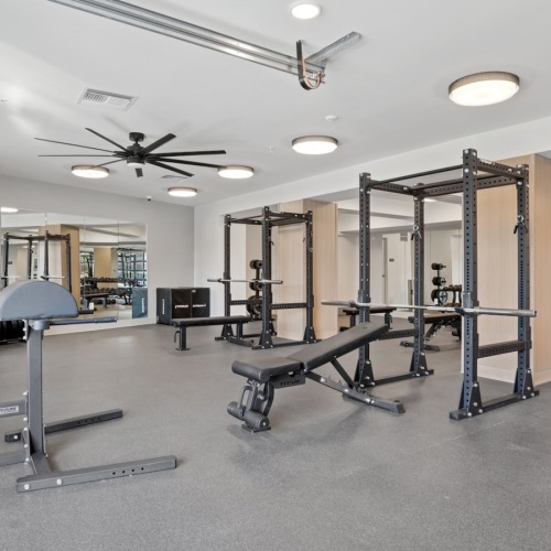 State-of-the-art amenities gym with exercise equipment