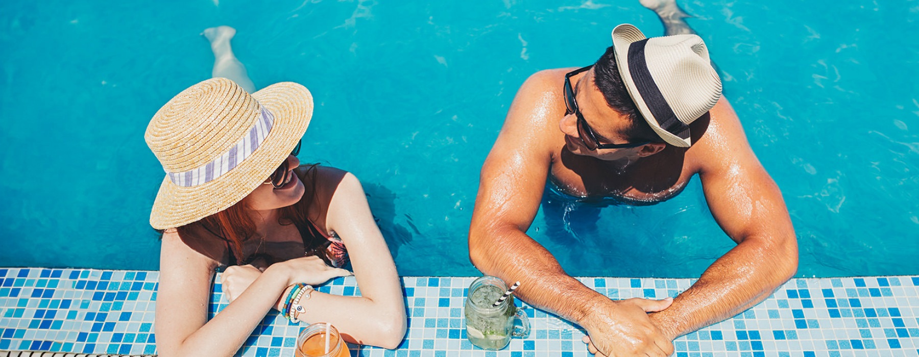 a couple in a pool